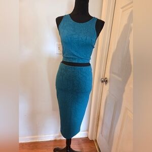 Astr Teal Pencil Skirt